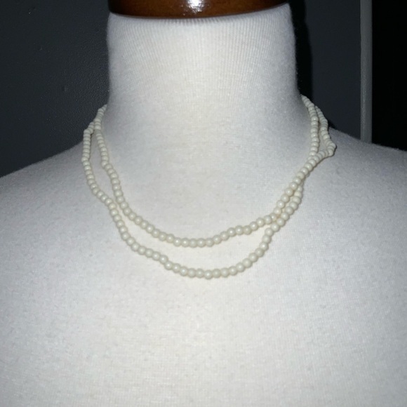 Avon White\ Pearl Bead Necklace 34” Long Costume Jewelry In Box - Picture 1 of 2
